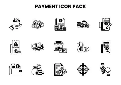 Payment DuoTone Bundle Icons Pack 库存插图