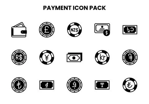 Payment DuoTone Vector Icons Pack Stock Illustration
