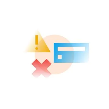 Payment error. Vector icon in gradient style Illustrazione stock