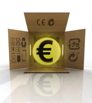 Payment in euro for ordered goods delivery illustration Illustration