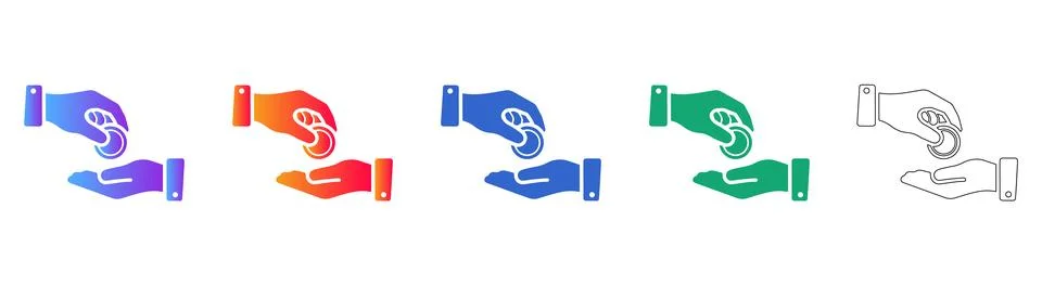 Payment Exchange Icon Set in Gradient and Line Styles Illustrazione stock