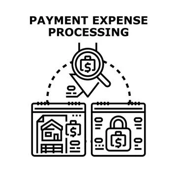 Payment expense processing analyzing costs and financial security イラスト素材