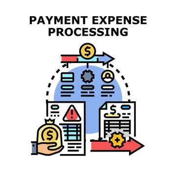 Payment expense processing analyzing financial report data 스톡 일러스트