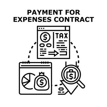 Payment for expenses contract concept illustration Stock Illustration