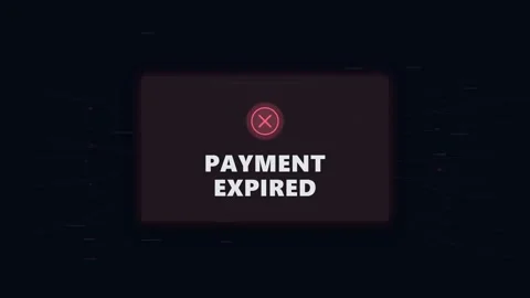 Payment expired error message notification animation 스톡 동영상 347428673