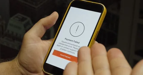 Payment Failed on Smartphone During Mobile Checkout Stock Footage 342344909
