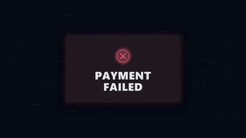 Payment failed transaction error animation with cross icon 動画素材 347428090