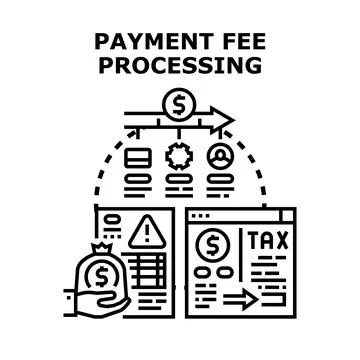 Payment fee processing and online transaction concept Stock Illustration