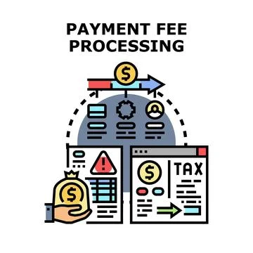 Payment fee processing and online transaction concept Stock Illustration
