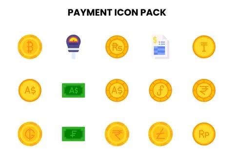 Payment Flat Set Icons Pack Stock-Illustration