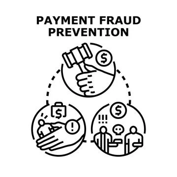 Payment fraud prevention concept protecting money online Stock Illustration
