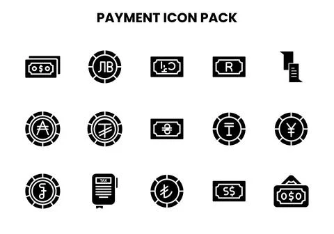 Payment Glyph Graphics Icons Pack Stock-Illustration