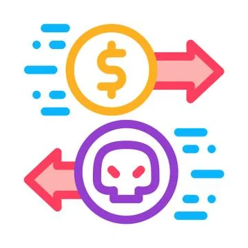 Payment of Hacker Services Icon Vector Outline Illustration イラスト素材