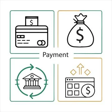 Payment icon set vector Stock Illustration