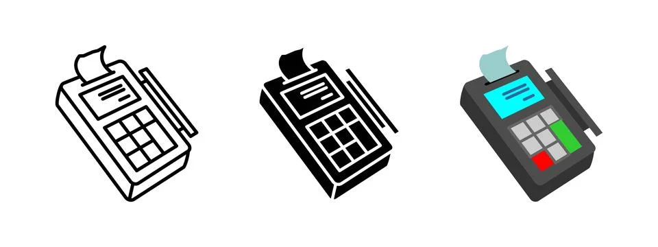 Payment icon. Terminal device vector illustration. POS machine symbol. Card.. Stock Illustration