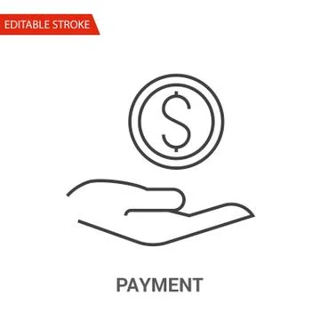 Payment Icon. Thin Line Vector Illustration Stock Illustration