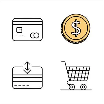 Payment icons set vector Stock Illustration