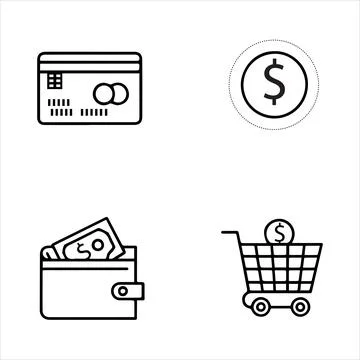Payment icons set vector Stock Illustration