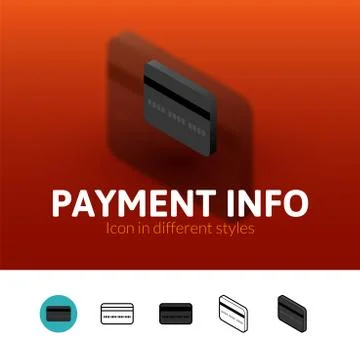 Payment info icon in different style Stock Illustration