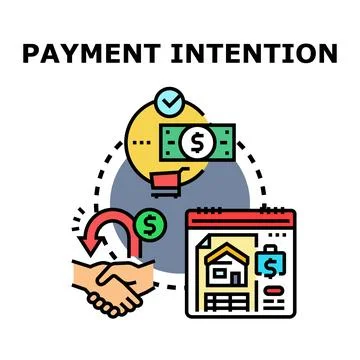 Payment intention concept vector graphic illustration Ilustração Stock