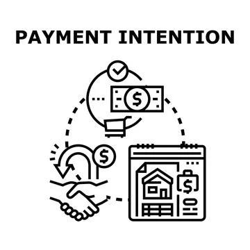 Payment intention concept vector graphic illustration Stock Illustration
