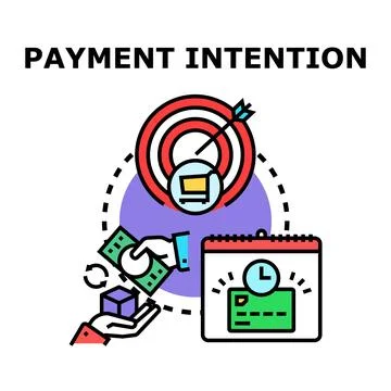 Payment intention planning future purchase financial target Stock Illustration