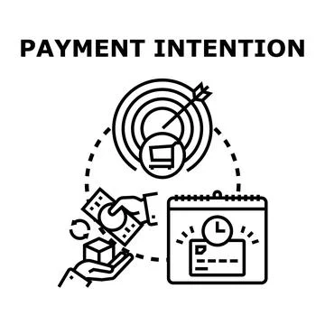 Payment intention planning future purchase financial target Stock Illustration