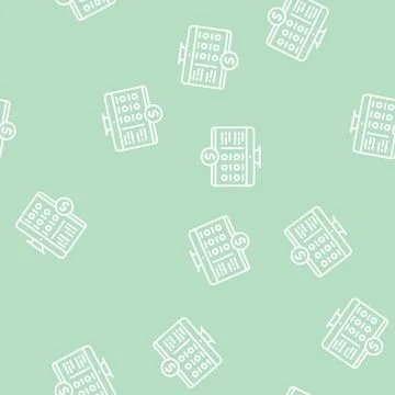 Payment for internet services line seamless pattern Stock Illustration