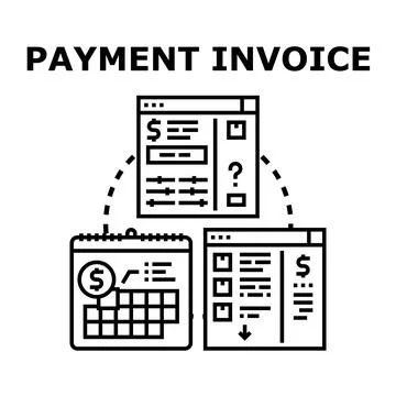 Payment invoice concept with calendar and financial documents 库存插图