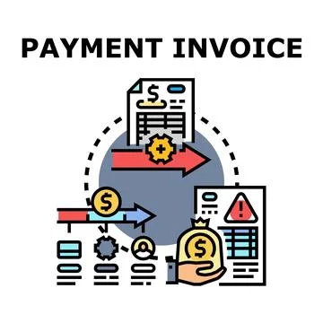 Payment invoice processing financial billing document concept Stock Illustration