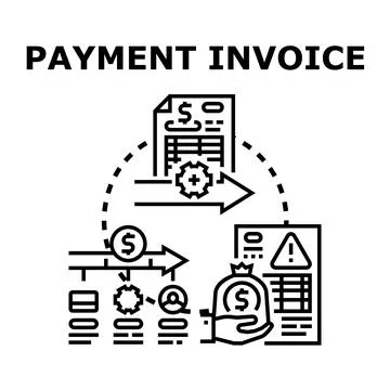 Payment invoice processing financial billing document concept Stock Illustration