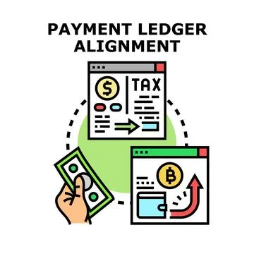 Payment ledger alignment process concept illustration Stock Illustration
