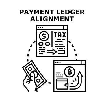 Payment ledger alignment process concept illustration Stock Illustration