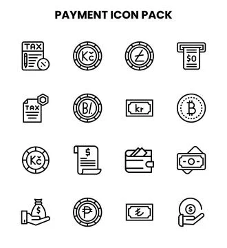 Payment Line Graphics Icons Pack Stock Illustration