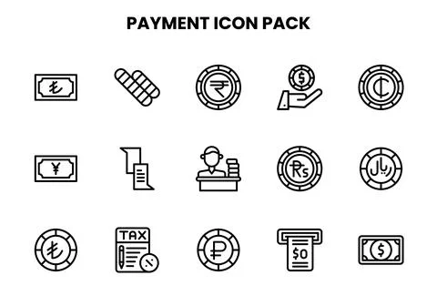 Payment Line Scalable Icons Pack Stock Illustration
