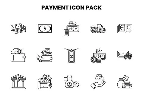 Payment Line Scalable Icons Pack Illustrazione stock