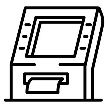 Payment machine icon, outline style Stock Illustration