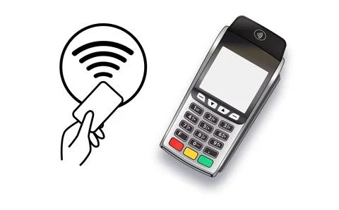 Payment machine. POS terminal Bank payment terminal design template, Mockup Stock Illustration
