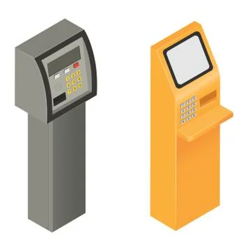 Payment machine vector pos banking terminal for credit card to pay atm bank Illustrazione stock