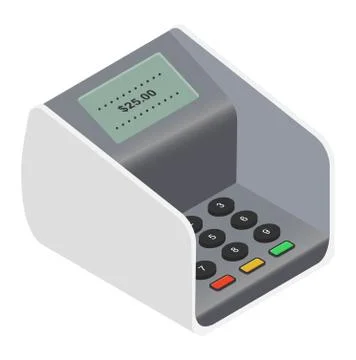 Payment machine vector pos banking terminal for credit card to pay atm bank Illustrazione stock