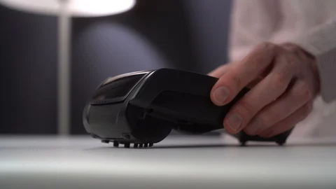 Payment made with smartphone using nfc system Stock Footage 129062753