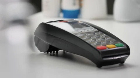 Payment made with smartphone using nfc system Stock Footage 129062769