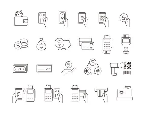 Payment method icon set, Vector illustration Illustrazione stock