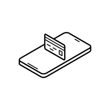 Payment method isometric line icon on white background Иллюстрация