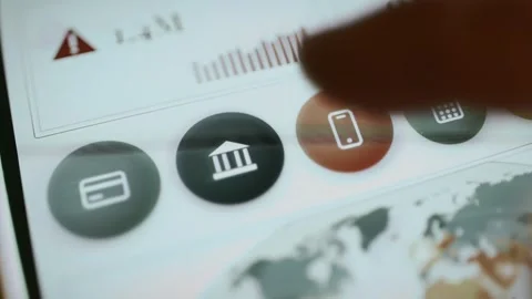 Payment method row spans global operations map Stock Footage 346596150