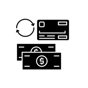 Payment methods black icon, vector sign on isolated background. Payment methods Stock Illustration