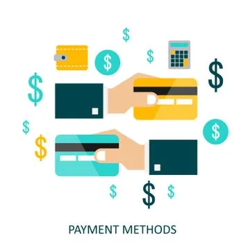 Payment Methods. Flat Illustration on white bacground Stock Illustration
