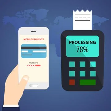 Payment via mobile phone. Stock Illustration