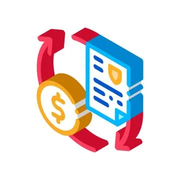 Payment by money for security services isometric icon vector illustration Illustrazione stock
