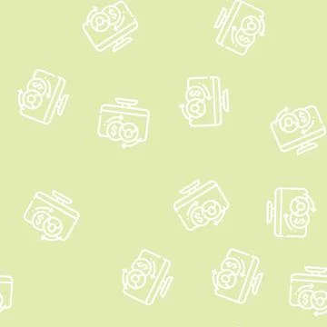 Payment for new customer line vector seamless pattern Stock Illustration